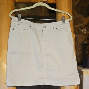 Talbots Classic White Denim Skirt